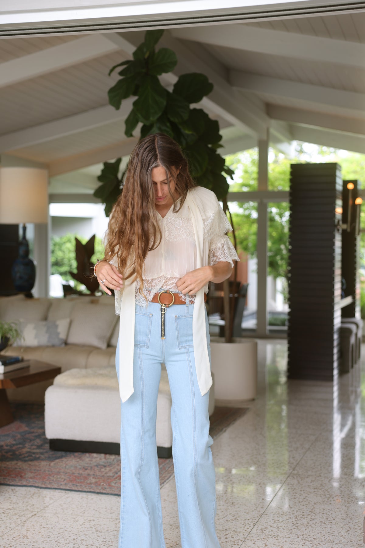 bardot high waisted bells in topanga