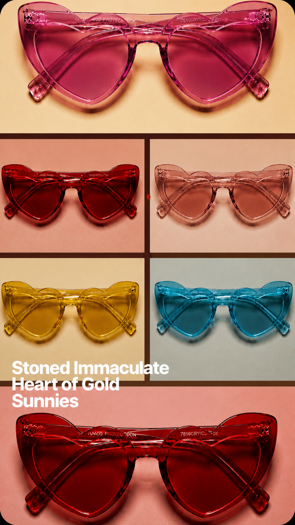 heart of gold sunnies in red