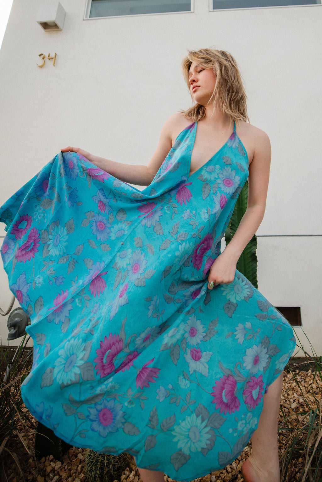 Sun Child Classic Silk Dress - Petal