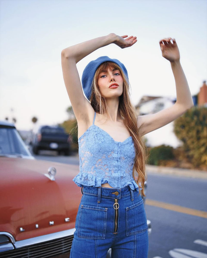 
                  
                    Love Song Lace Corset Top in sky
                  
                