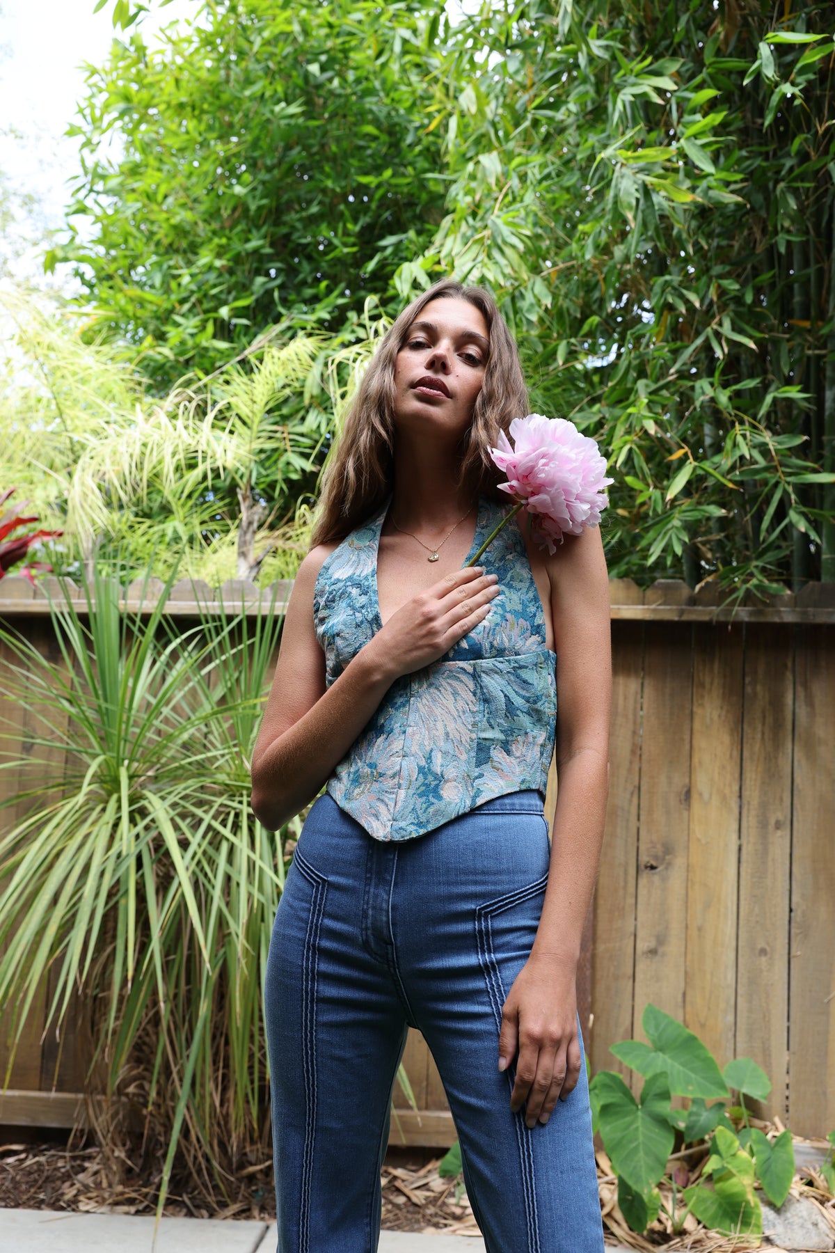 Zeppelin corset in blue FINAL SALE