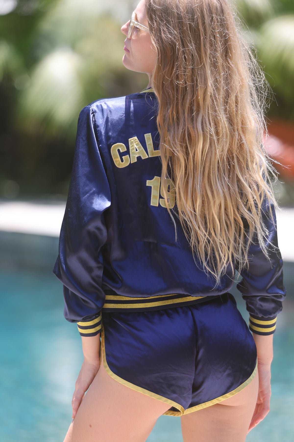 high school lover gym shorts in navy