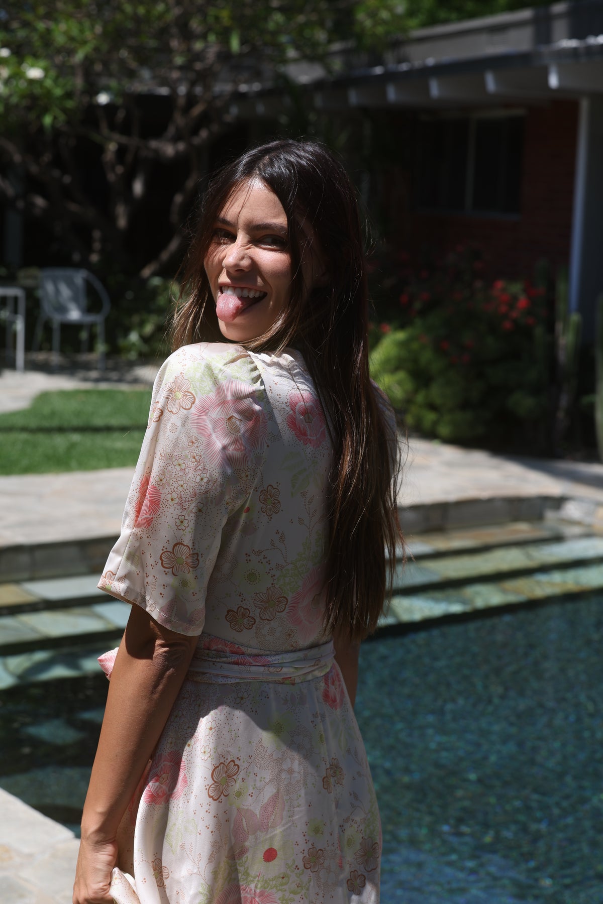 Hollywood Wrap Dress in blossom
