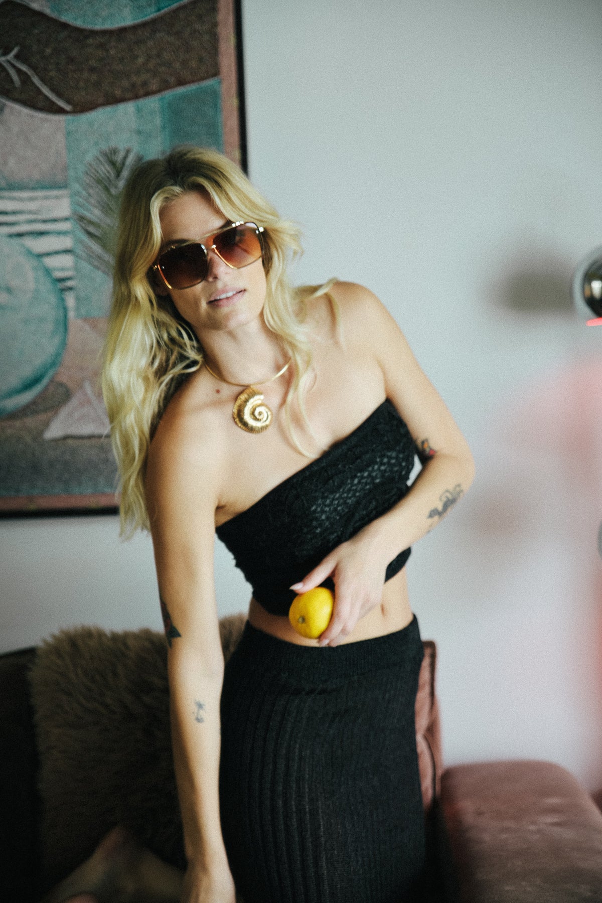 Night Moves Crochet Top In Black