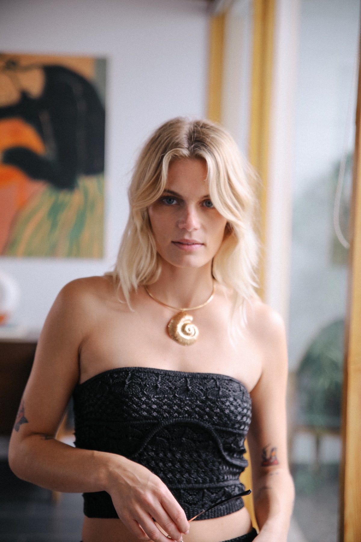 Night Moves Crochet Top In Black
