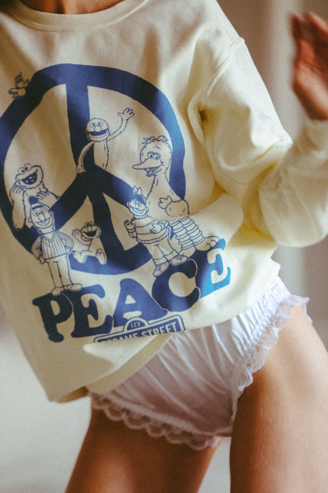 
                  
                    sesame street peace sweatshirt ivory
                  
                
