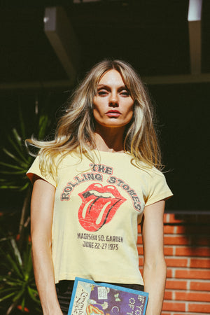 
                  
                    rolling stones 1975 baby tee pastel yellow
                  
                