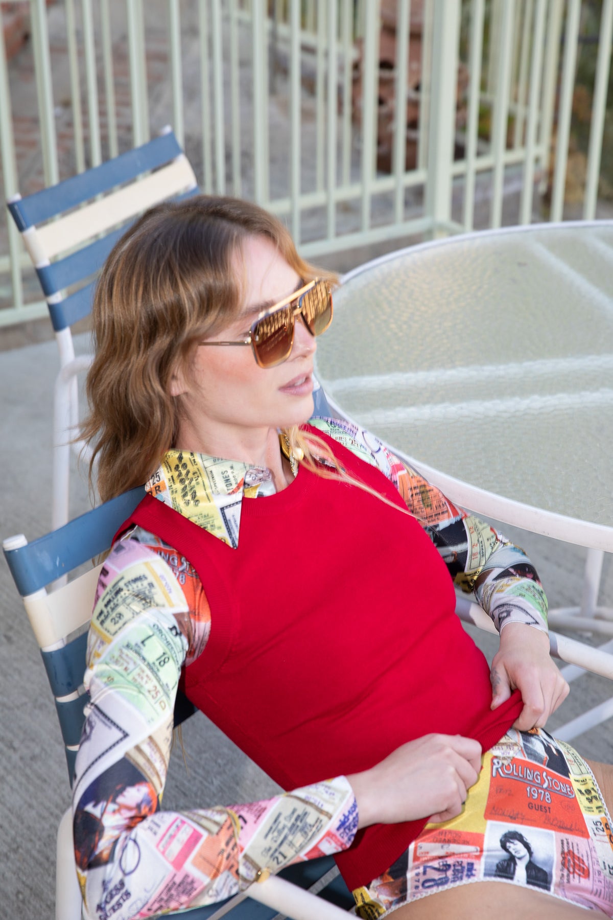 Camille sweater vest in ketchup FINAL SALE