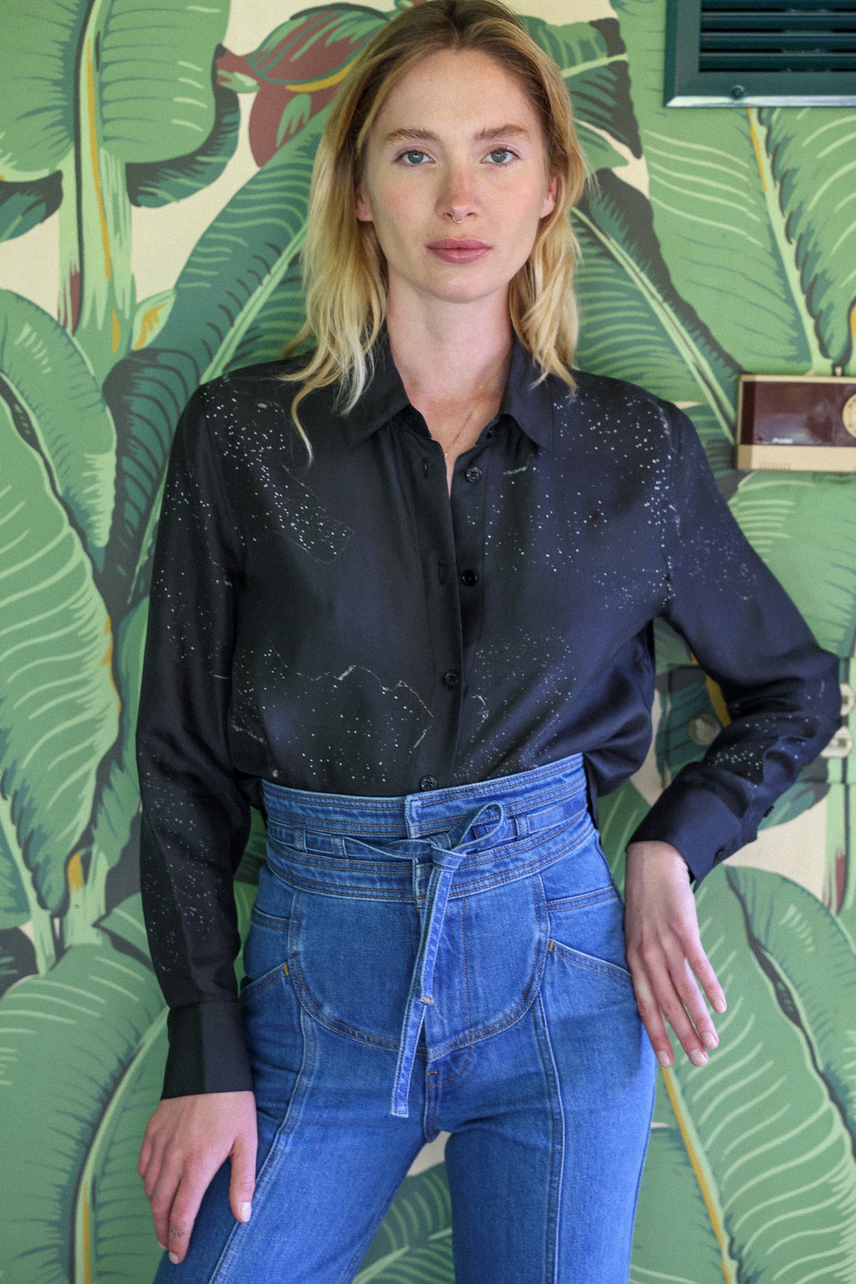 Rainbow Cowboy silk top