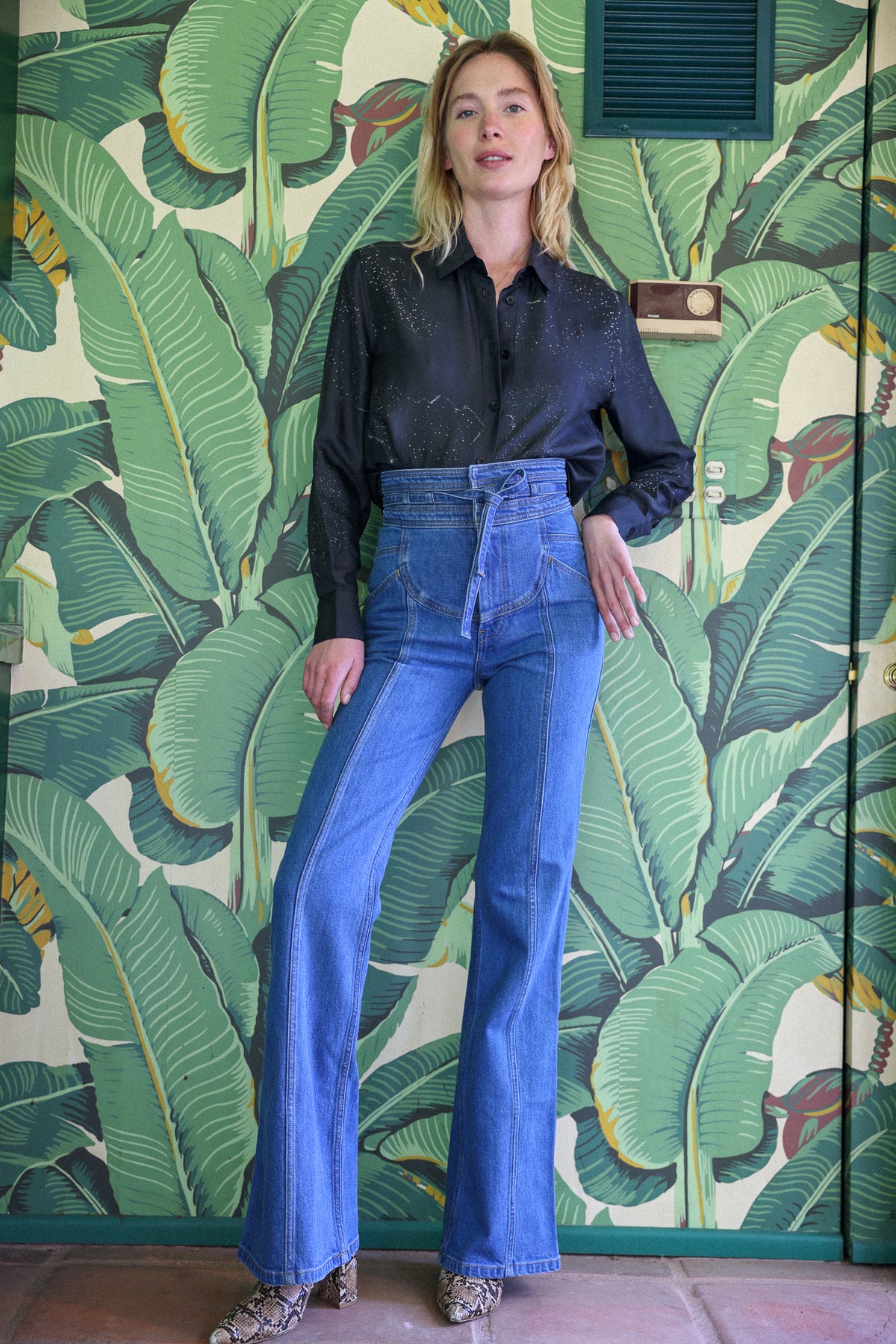 Rainbow Cowboy silk top