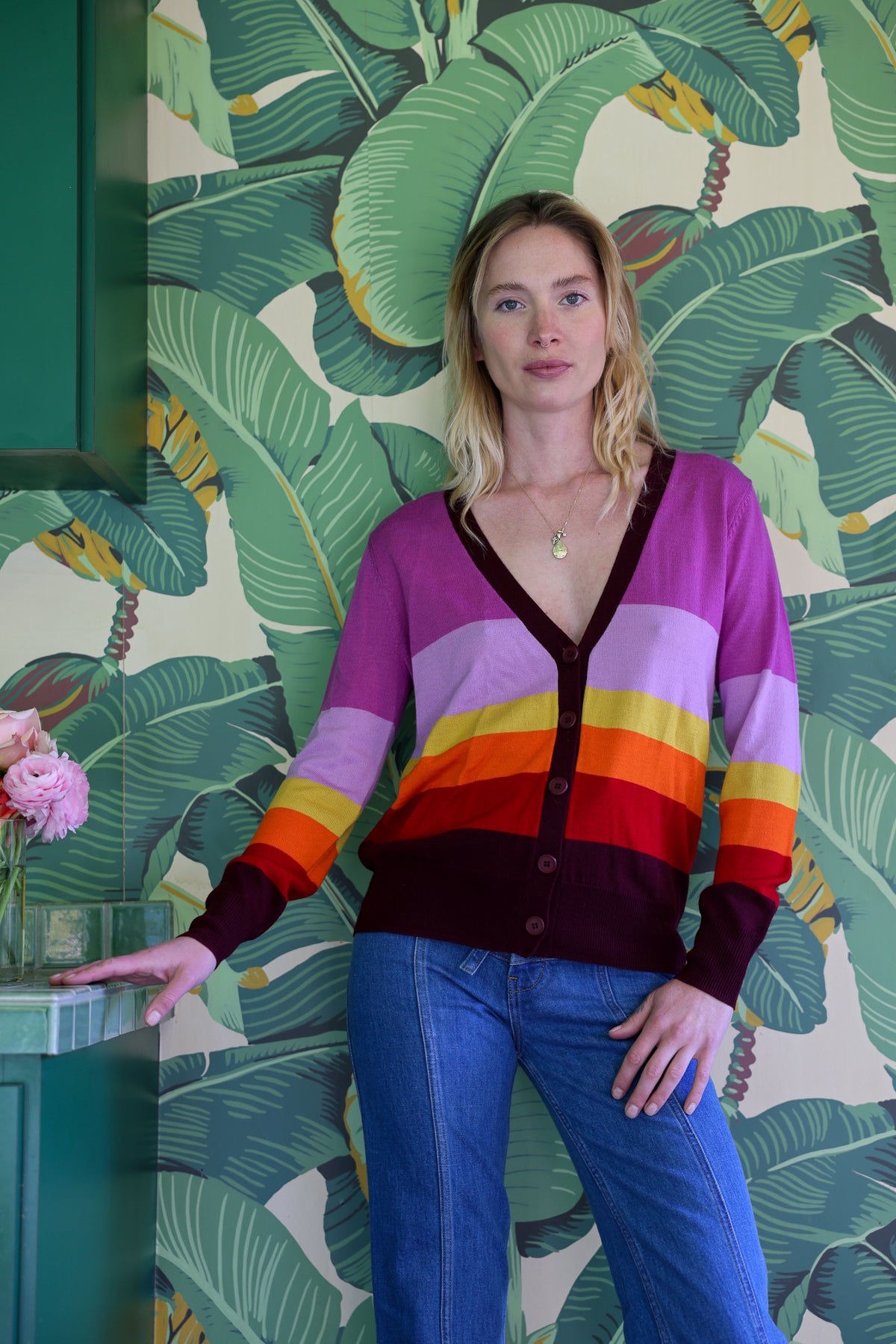 california dreamin cardigan in sunset