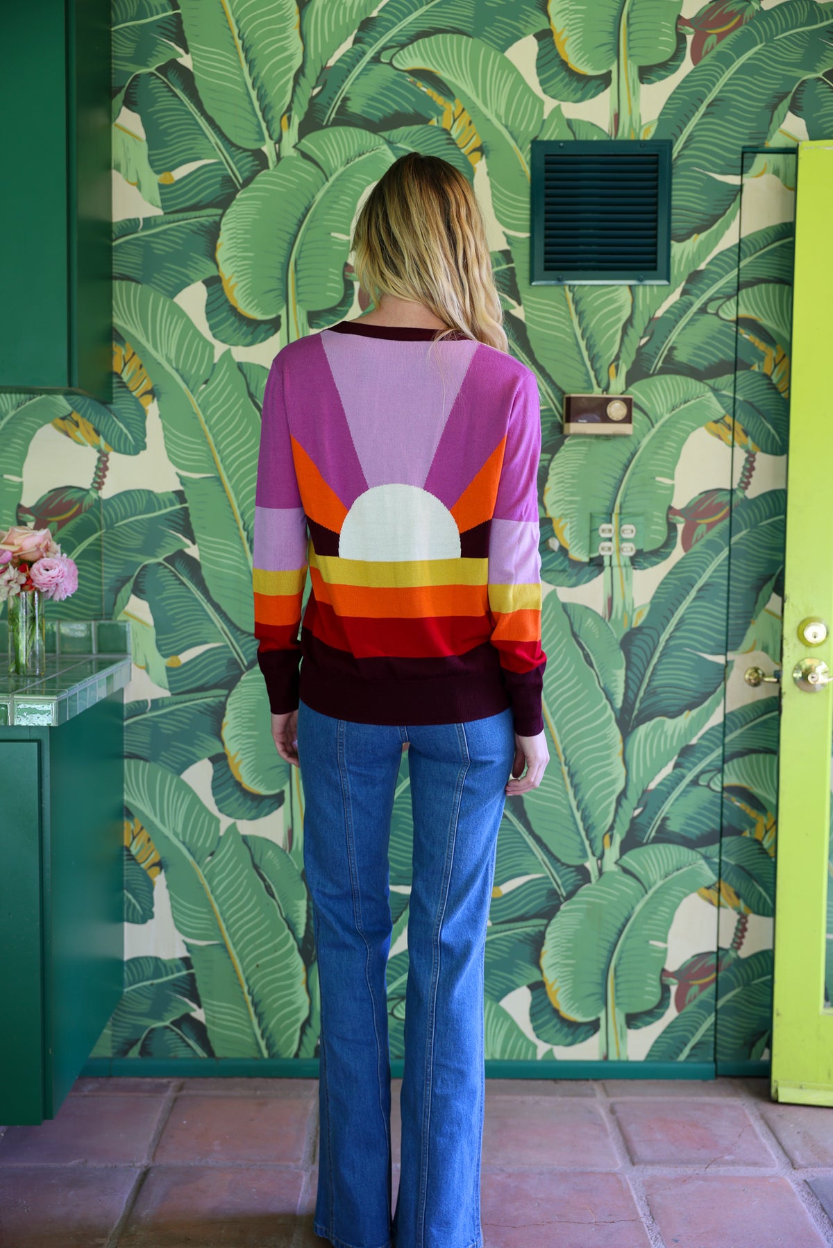 california dreamin cardigan in sunset