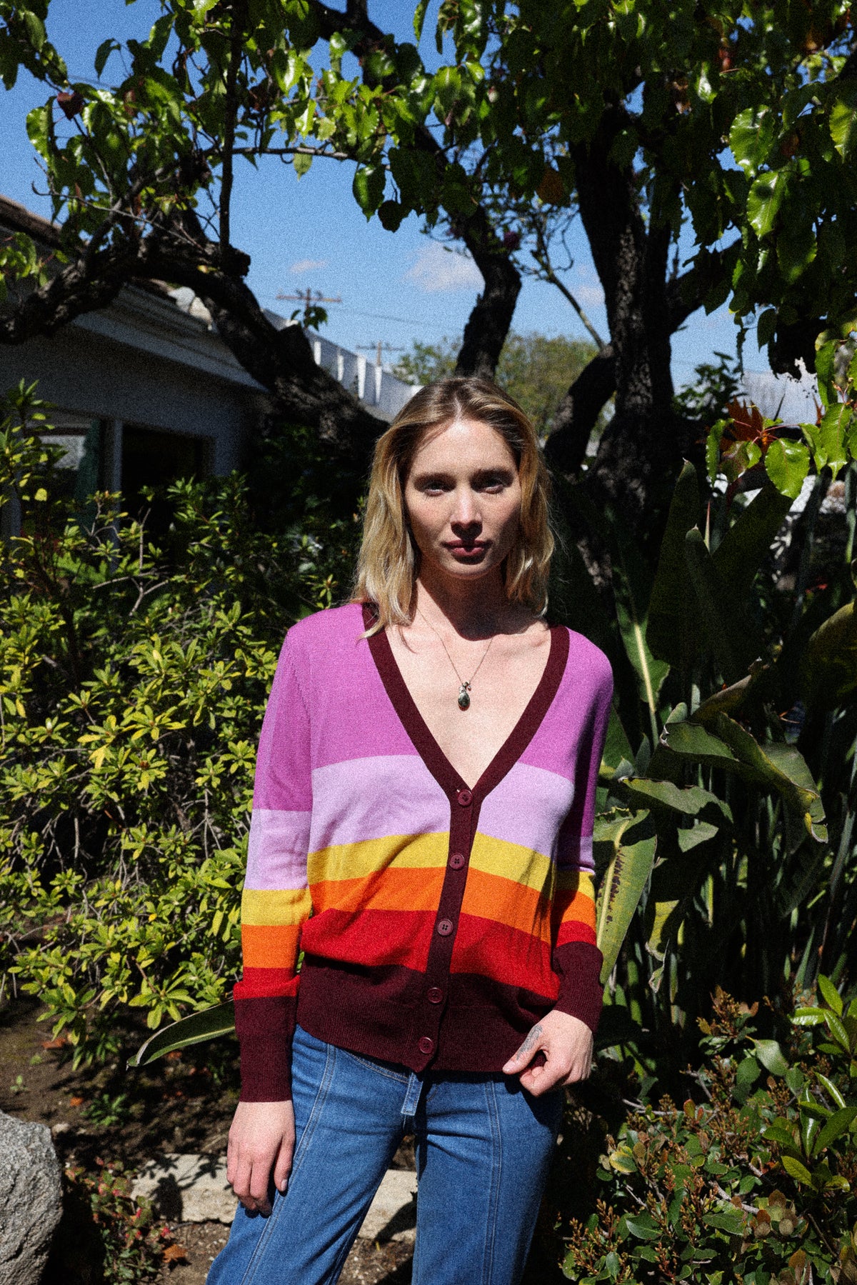 california dreamin cardigan in sunset