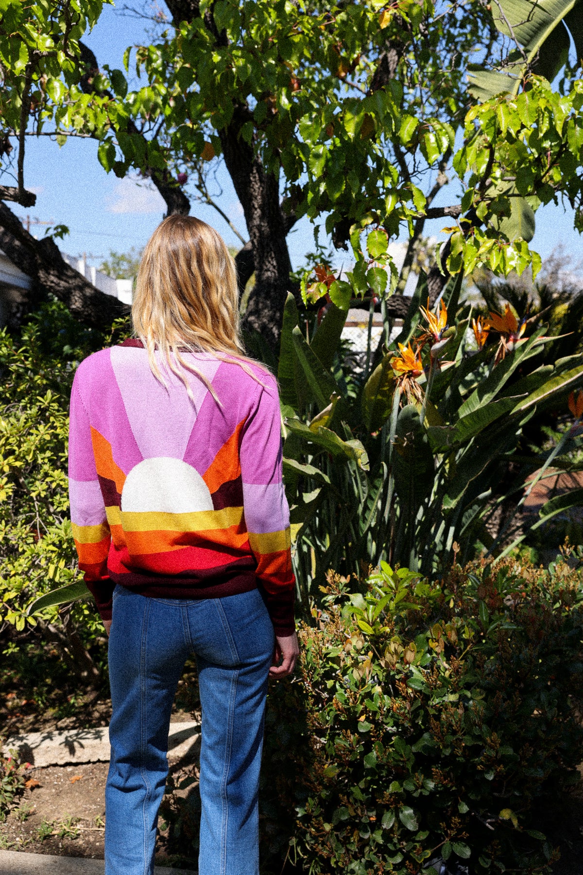 california dreamin cardigan in sunset