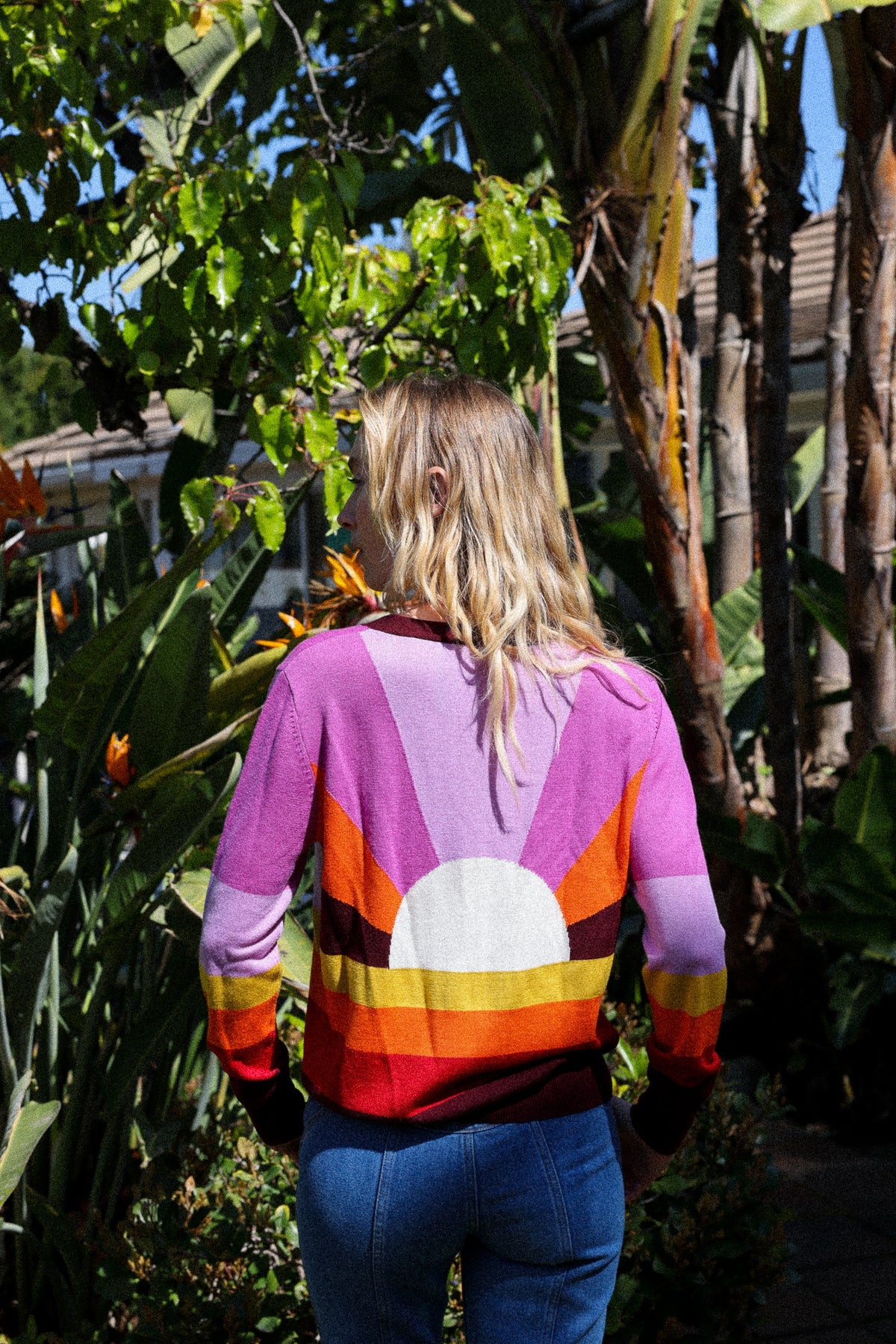 california dreamin cardigan in sunset