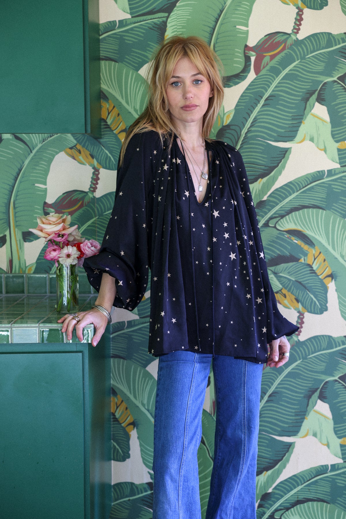 Morrison top in satin stardust