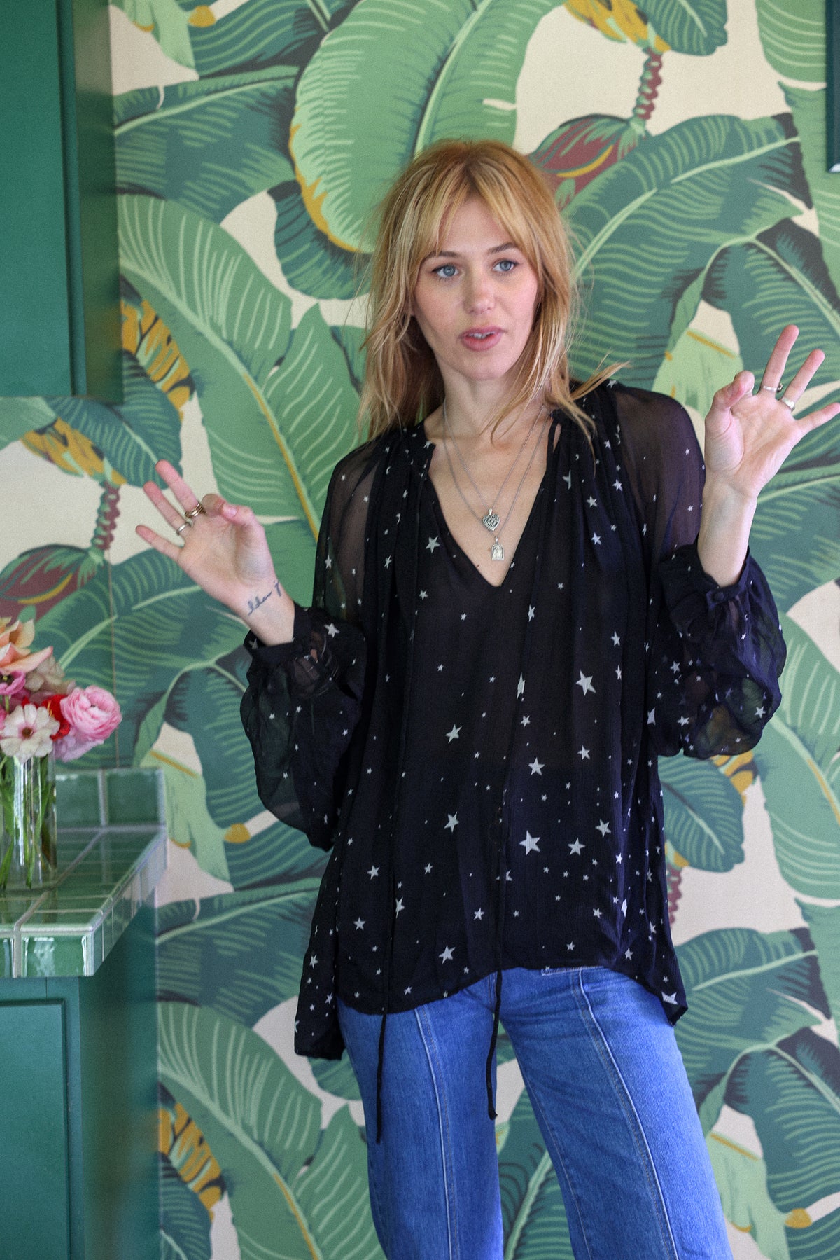 Morrison top in black chiffon