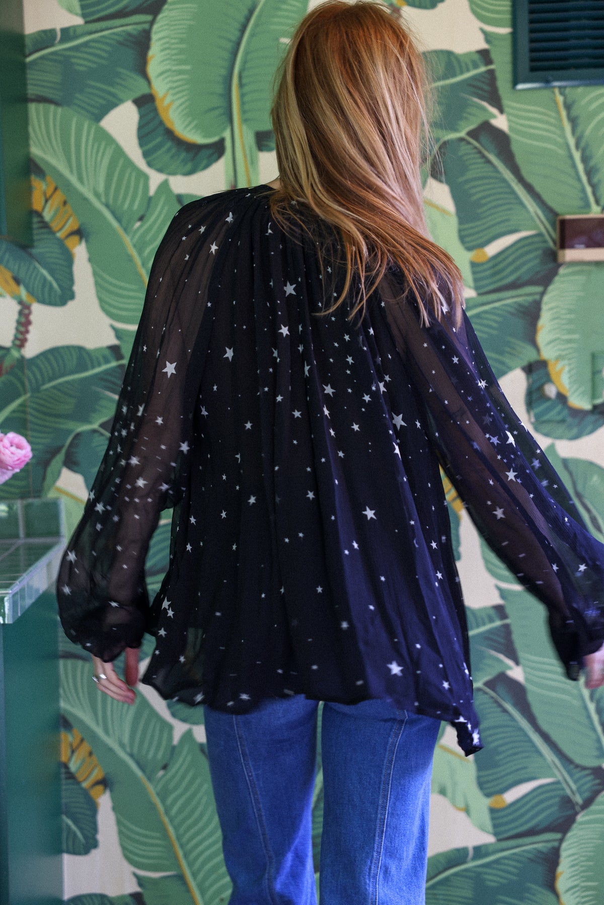 Morrison top in black chiffon