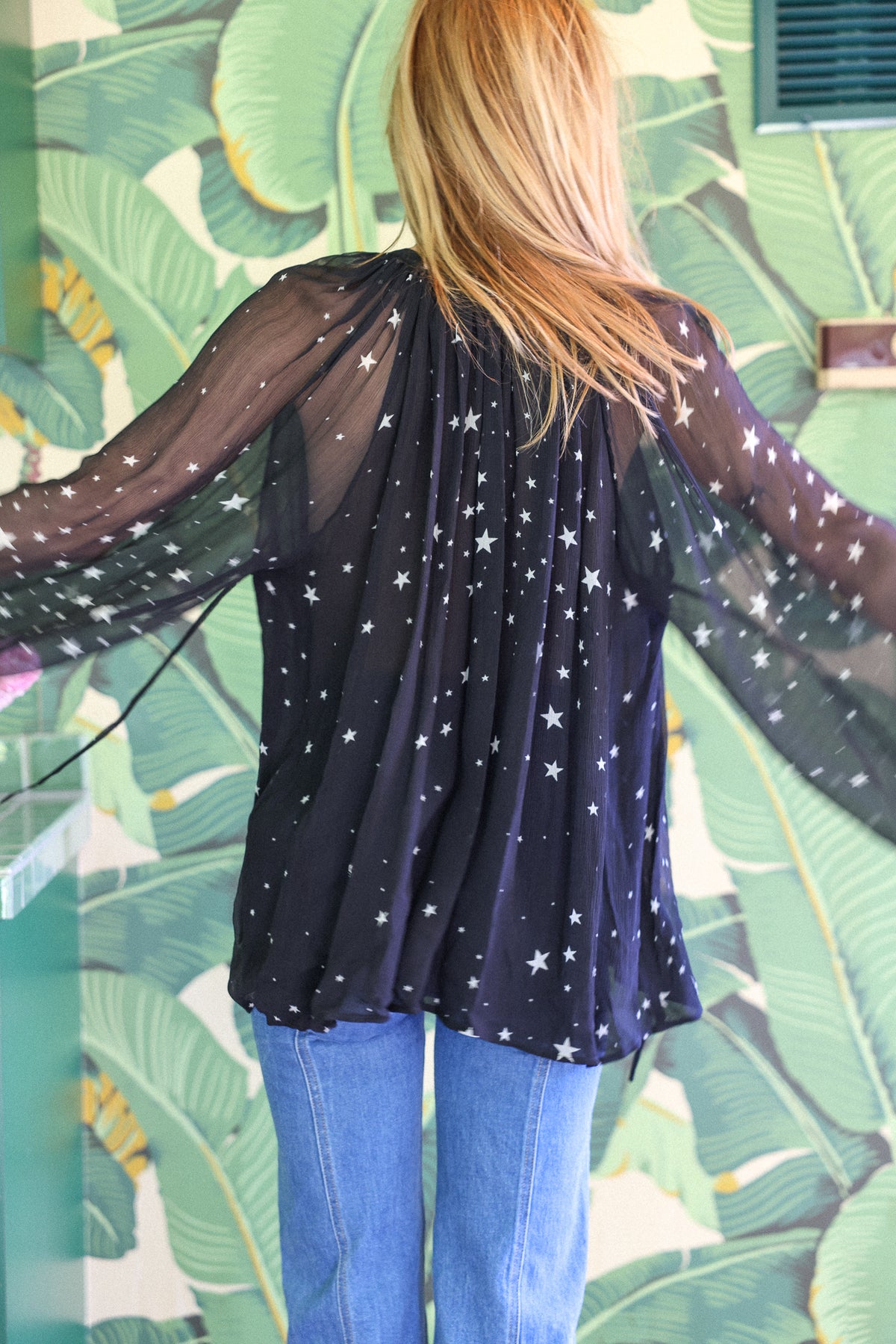 Morrison top in black chiffon