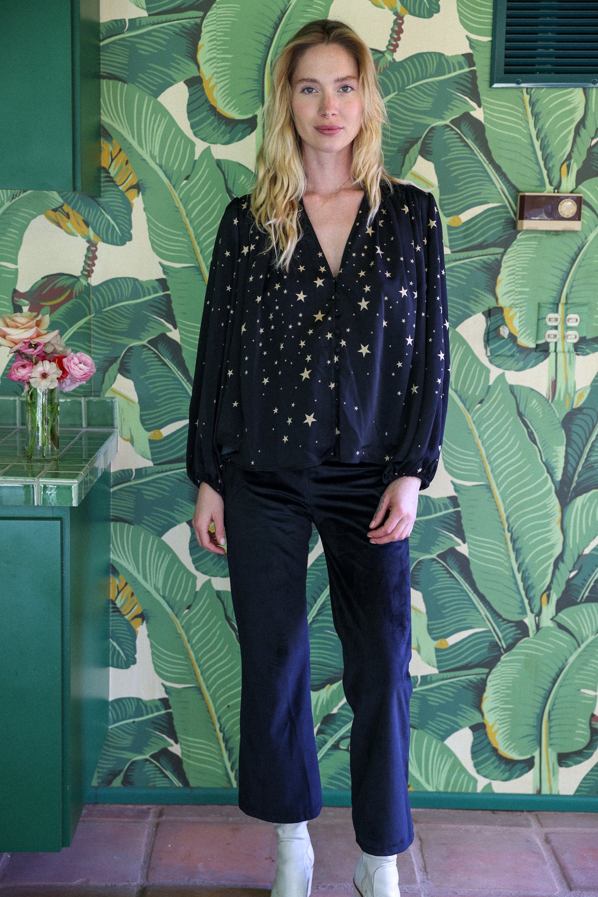 Brigitte satin top in black