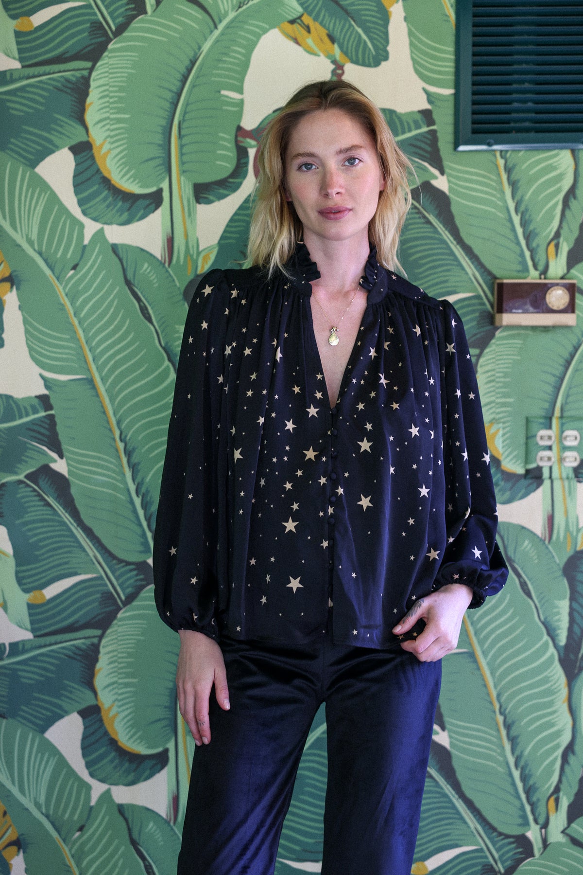 Brigitte satin top in black