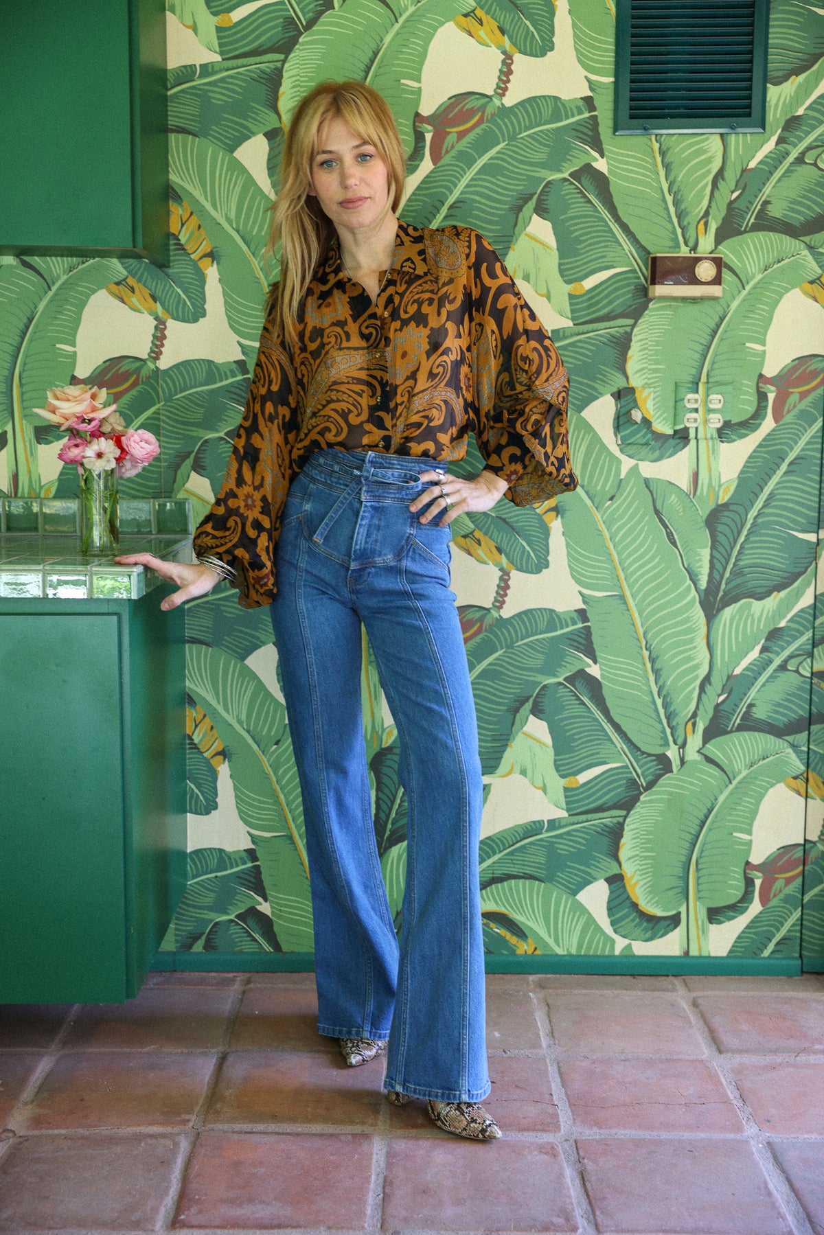 Stones silk top in hendrix