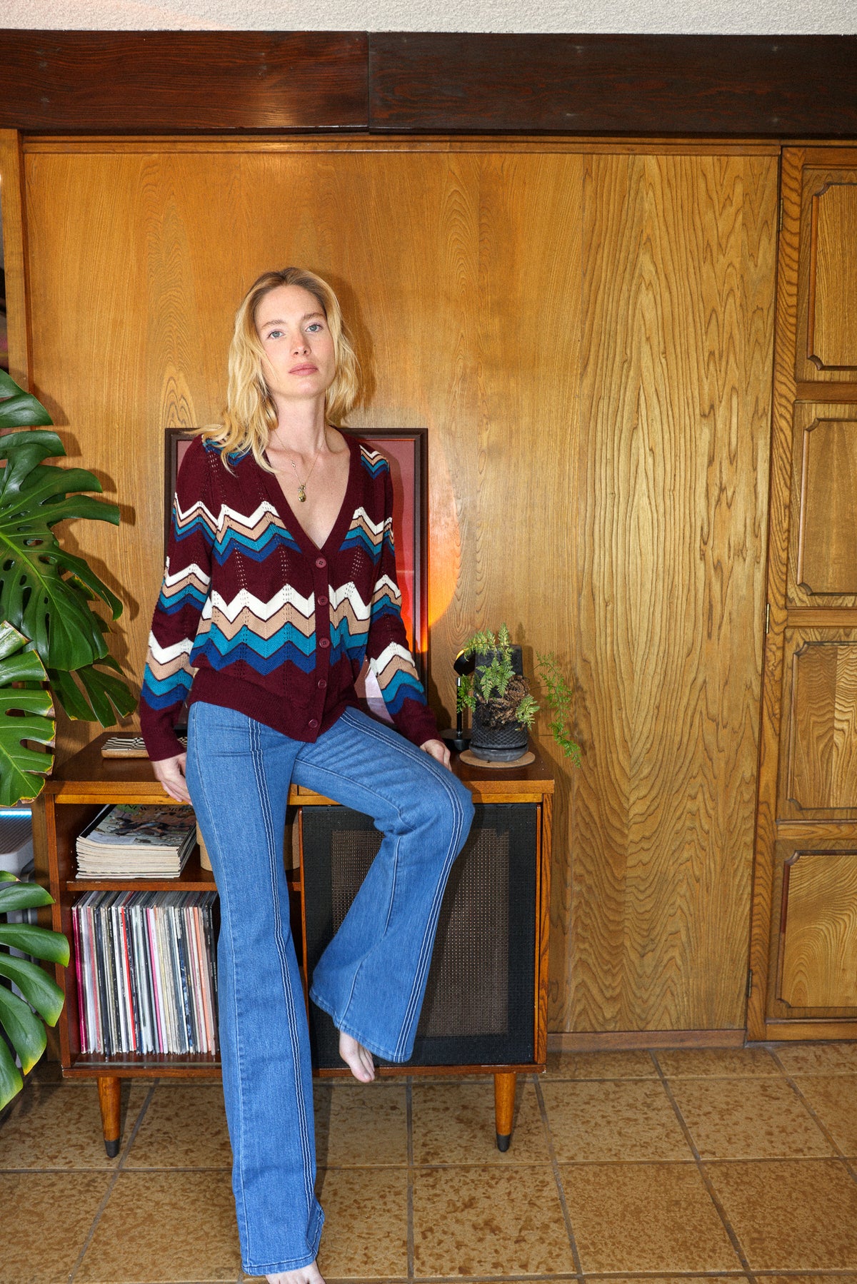 ziggy cardigan in plum