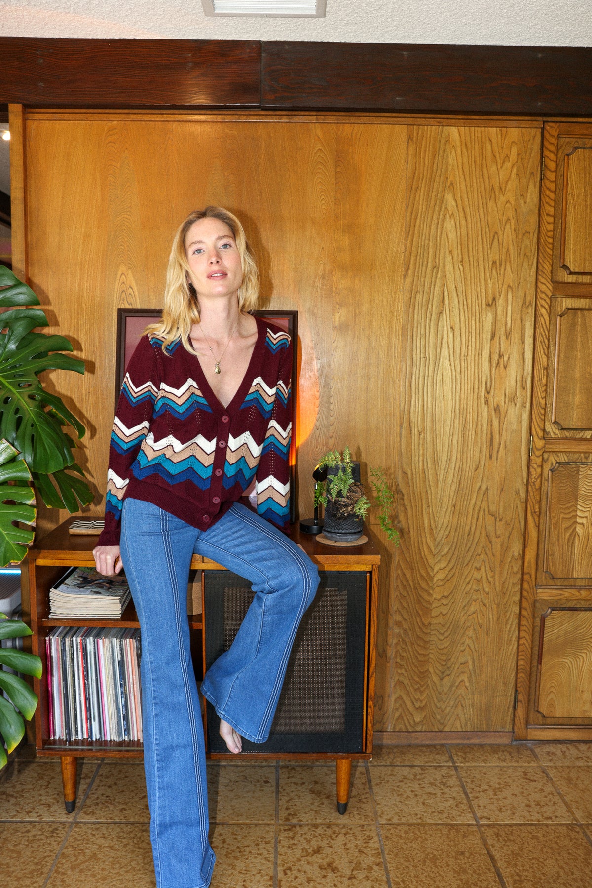 ziggy cardigan in plum