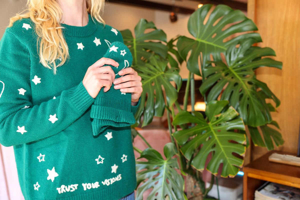 Cosmic Cashmere sweater in emerald