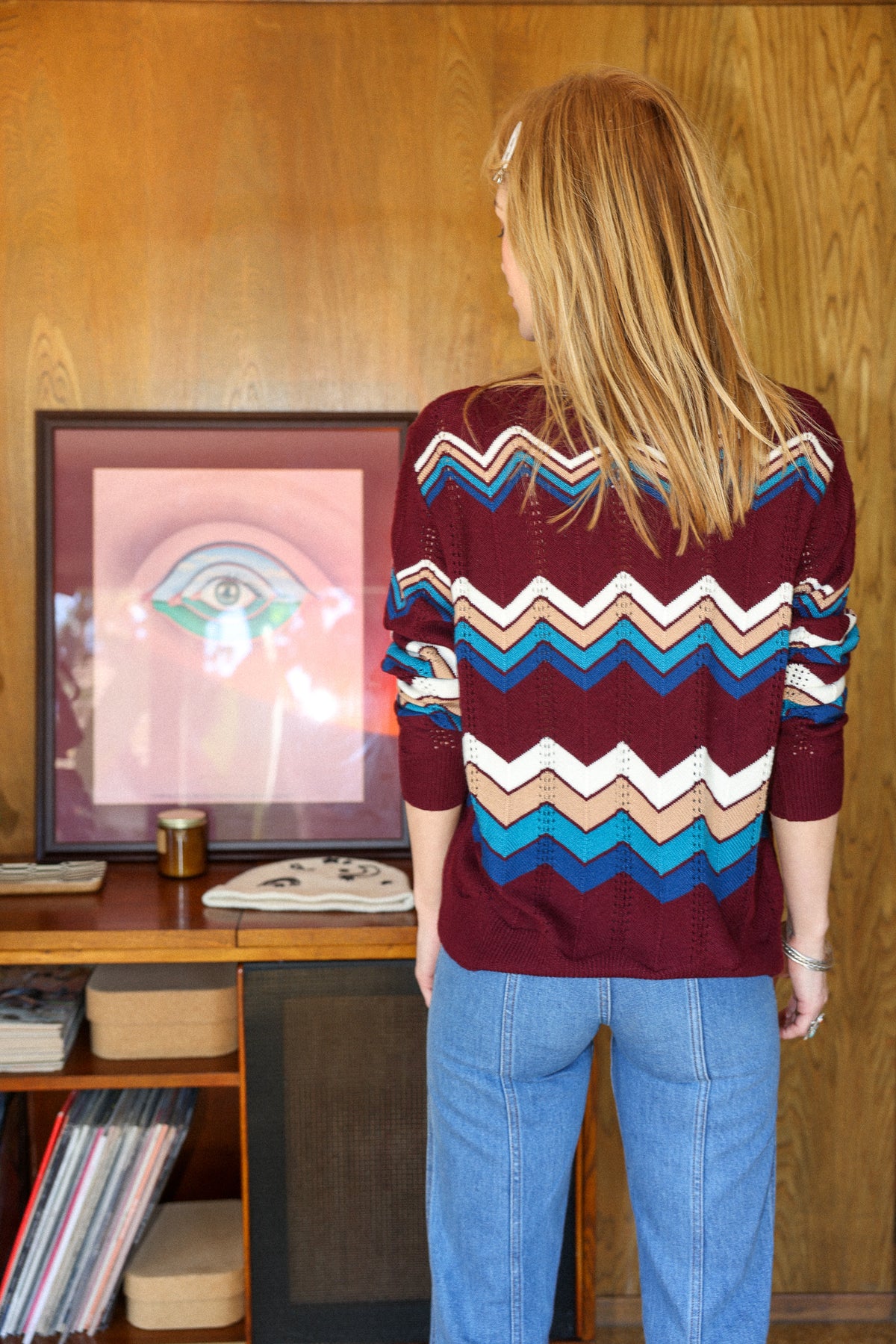ziggy boyfriend sweater in plum