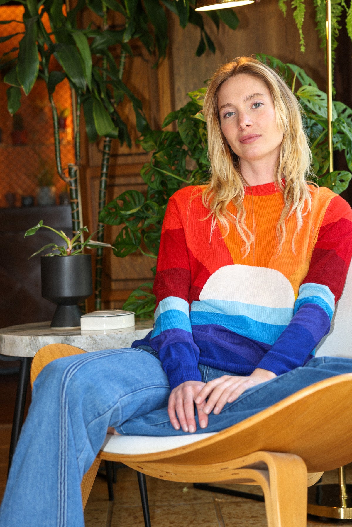 california dreamin boyfriend sweater in sunrise