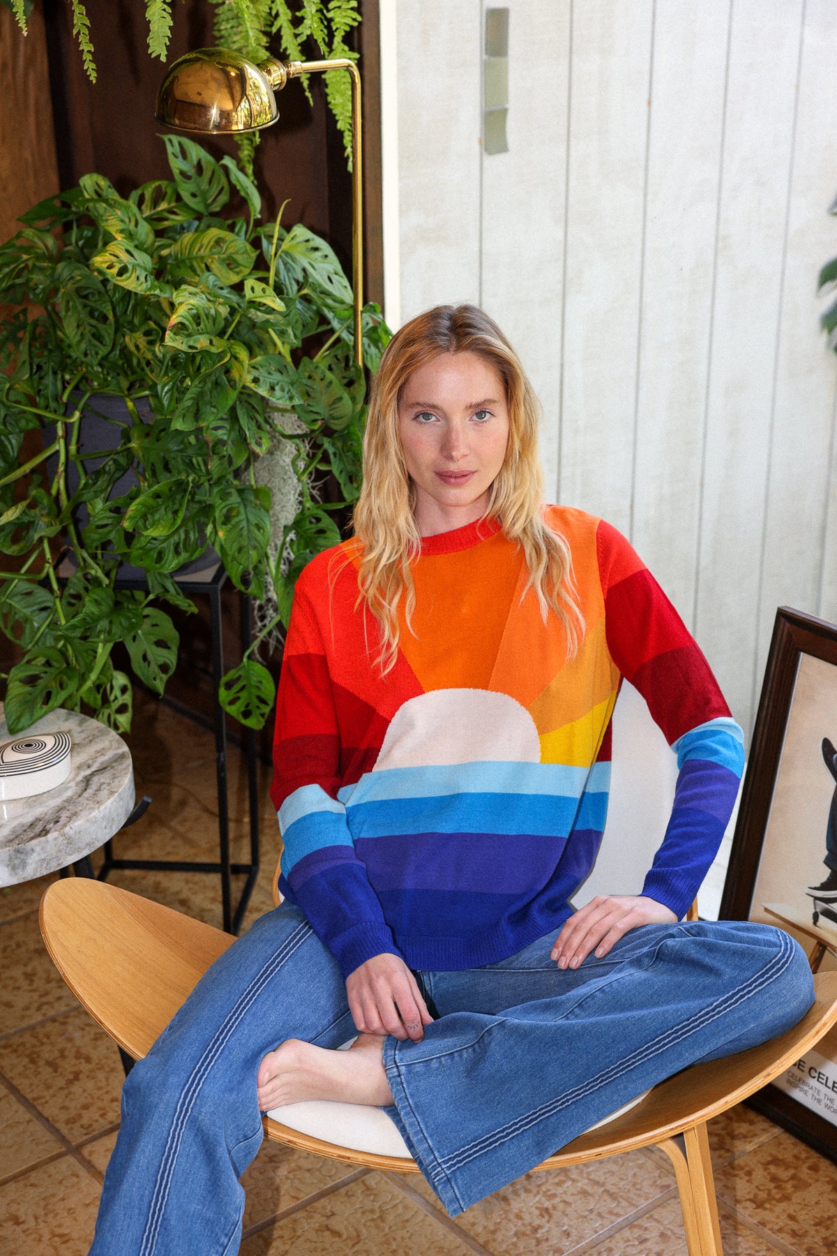 california dreamin boyfriend sweater in sunrise