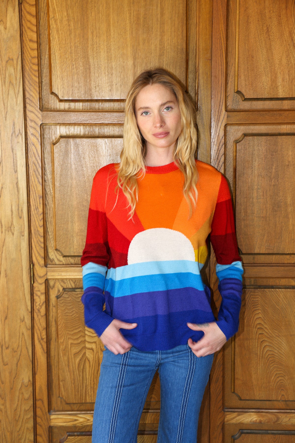 california dreamin boyfriend sweater in sunrise