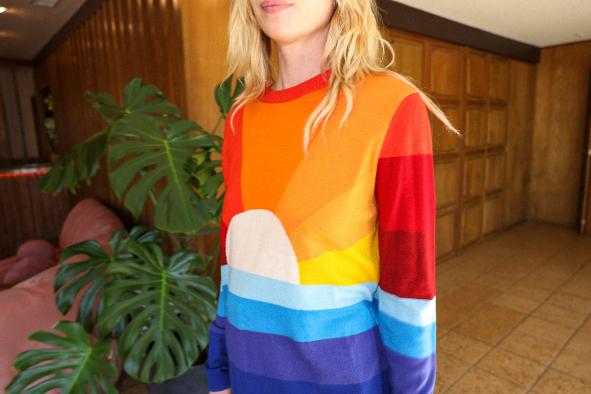 california dreamin boyfriend sweater in sunrise