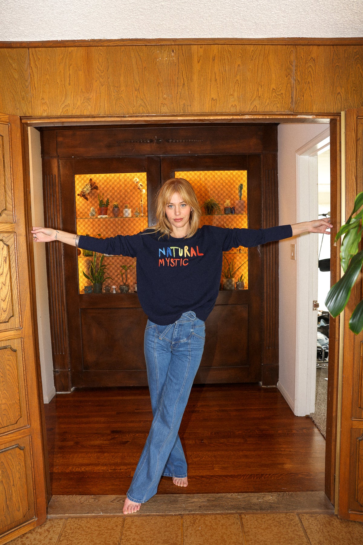 natural mystic sweater in navy