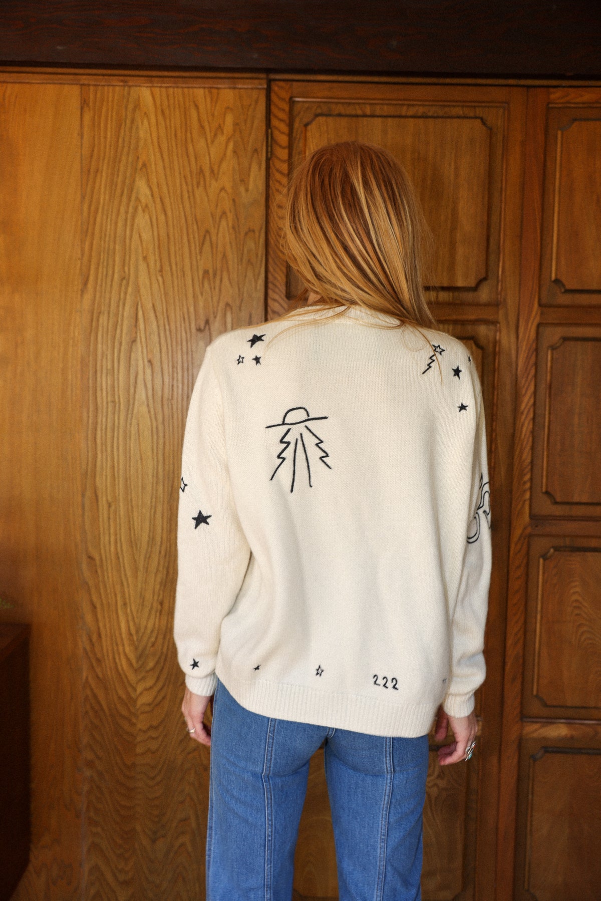 Cosmic Cashmere sweater in snow No2
