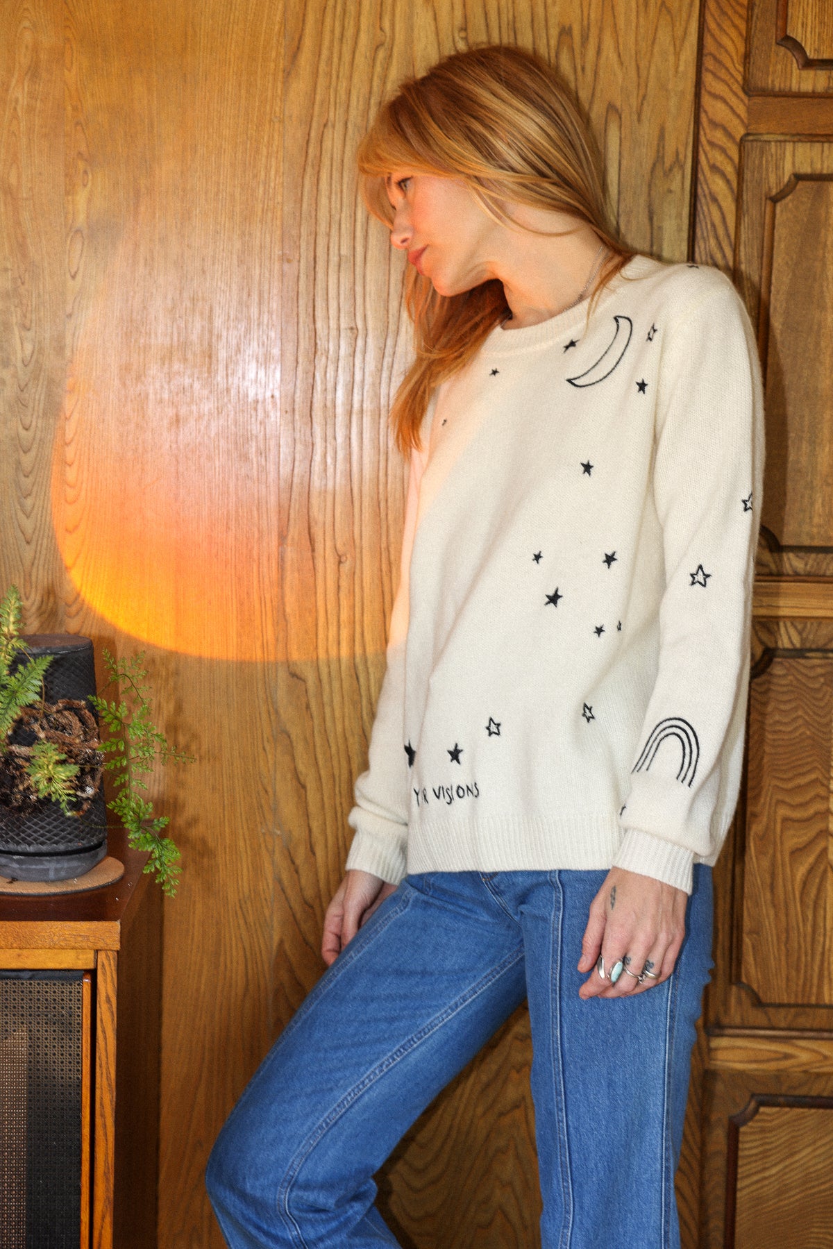 Cosmic Cashmere sweater in snow No2