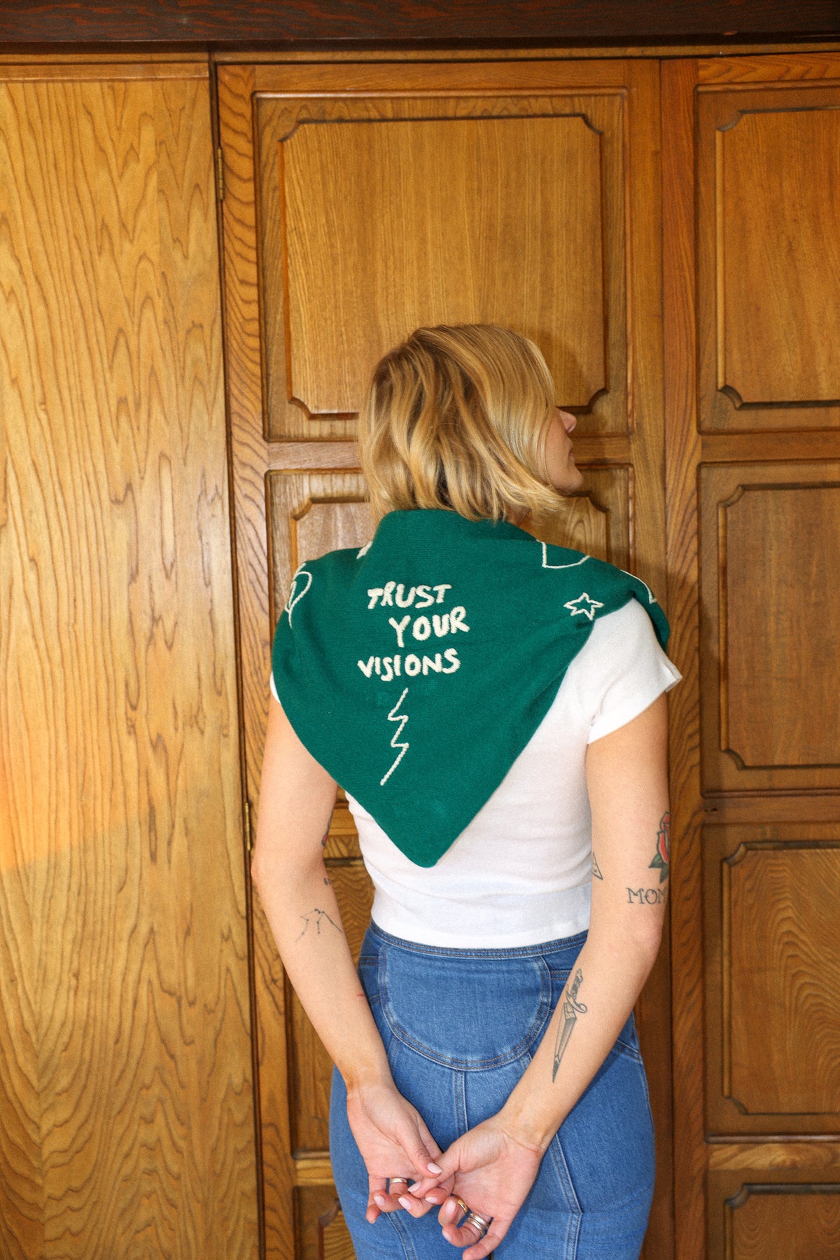 Cosmic Cashmere Scarf in Emerald FINAL SALE