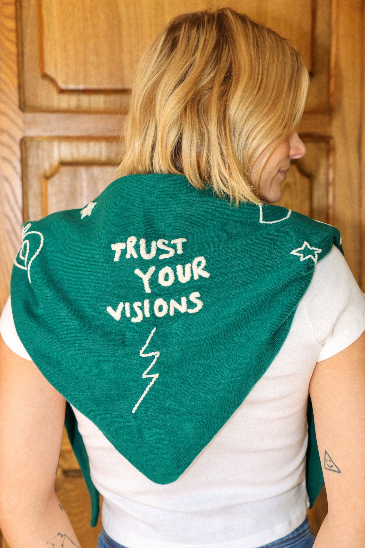Cosmic Cashmere Scarf in Emerald FINAL SALE