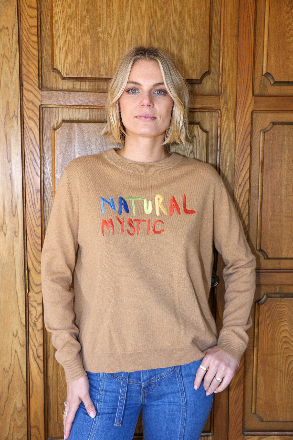 natural mystic sweater in camel FINAL SALE