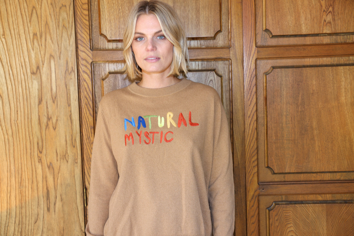 natural mystic sweater in camel FINAL SALE
