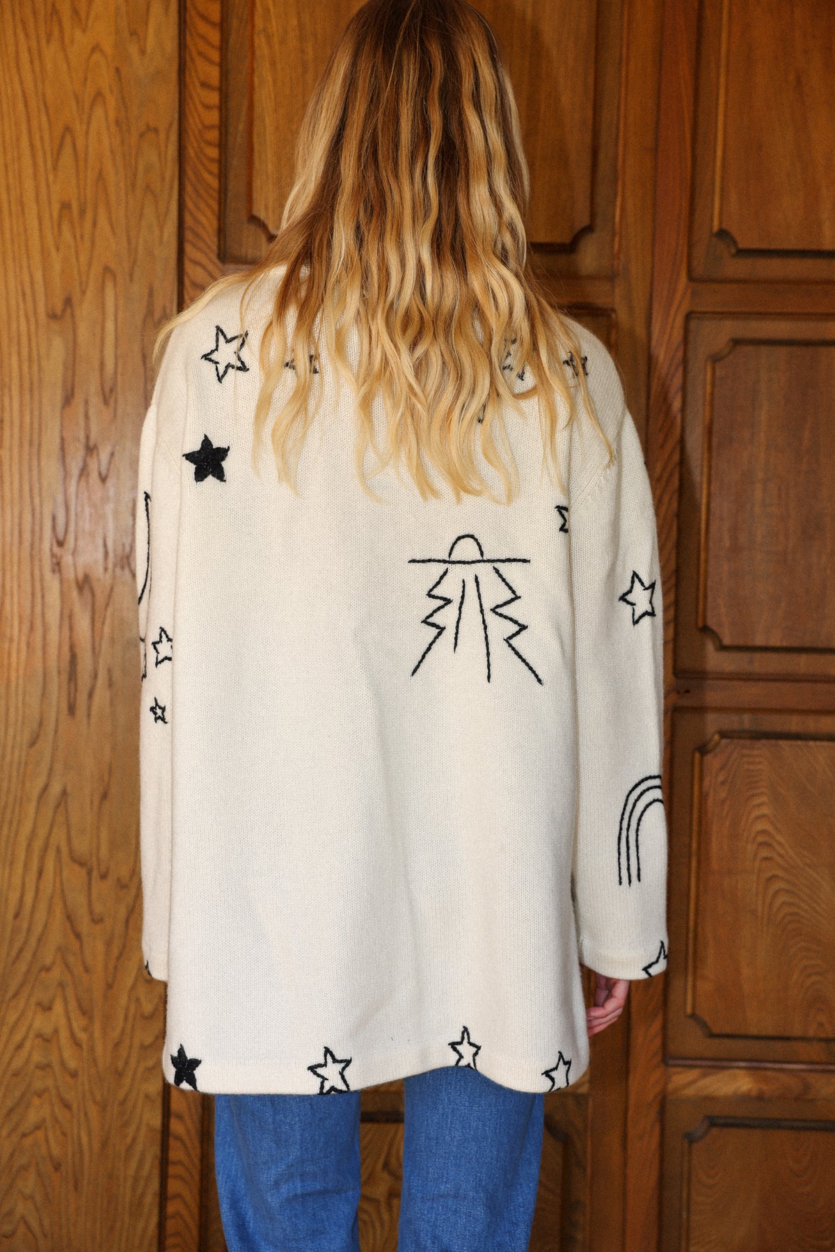 Cosmic Cashmere Coat in snow