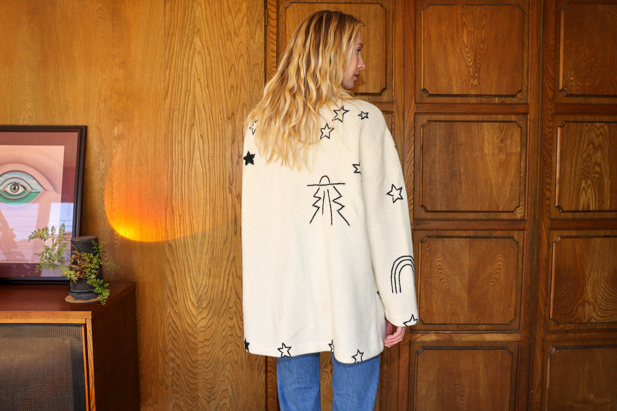Cosmic Cashmere Coat in snow