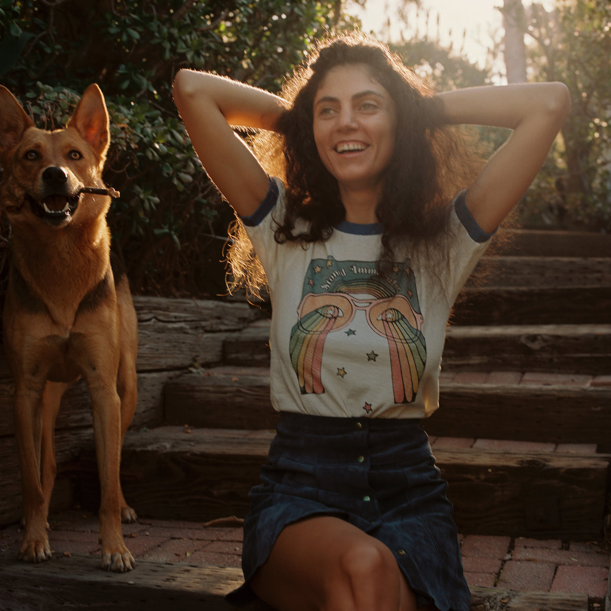the girl with the kaleidoscope eyes ringer tee