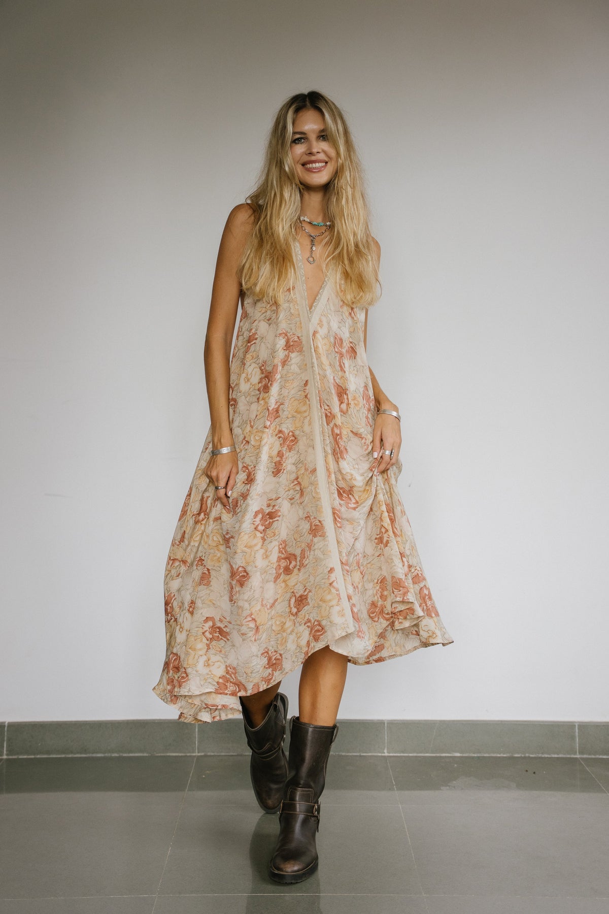 Sun Child Classic Silk Dress - Cream