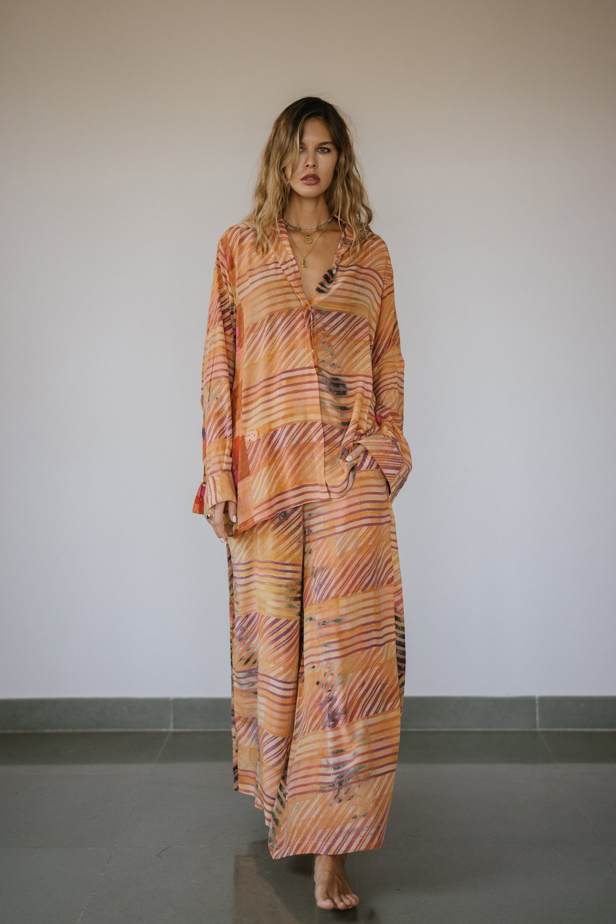 Open Back Boyfriend Shirt - Kaze