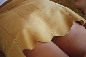 
                  
                    Marcia Suede Petal Skirt in Mustard
                  
                