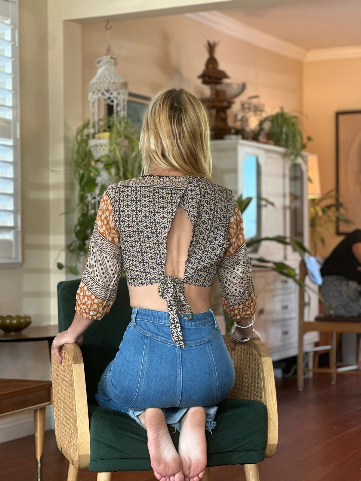 Stone Free top in gold FINAL SALE