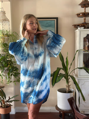 
                  
                    Shibori Sky silk dress
                  
                