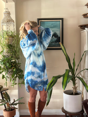 
                  
                    Shibori Sky silk dress
                  
                